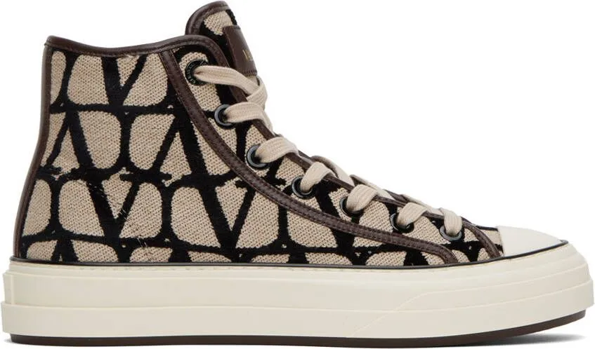 Valentino Garavani Beige & Black Totaloop Sneakers