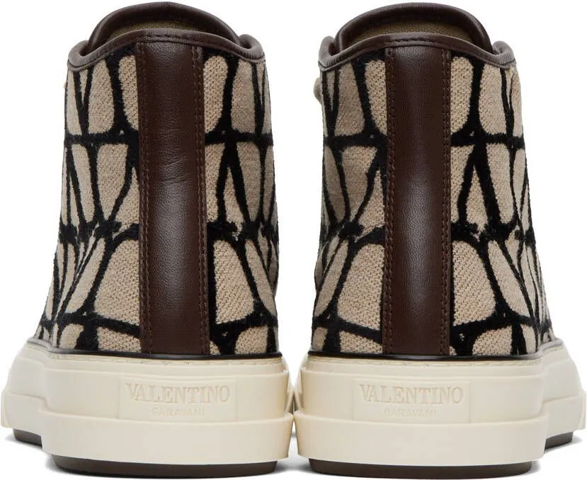 Valentino Garavani Beige & Black Totaloop Sneakers