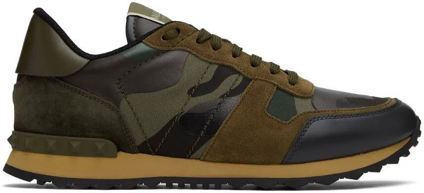 Valentino Garavani Khaki & Navy Rockrunner Sneakers