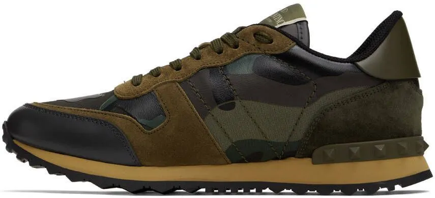 Valentino Garavani Khaki & Navy Rockrunner Sneakers