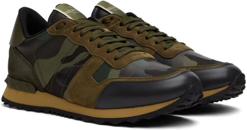 Valentino Garavani Khaki & Navy Rockrunner Sneakers