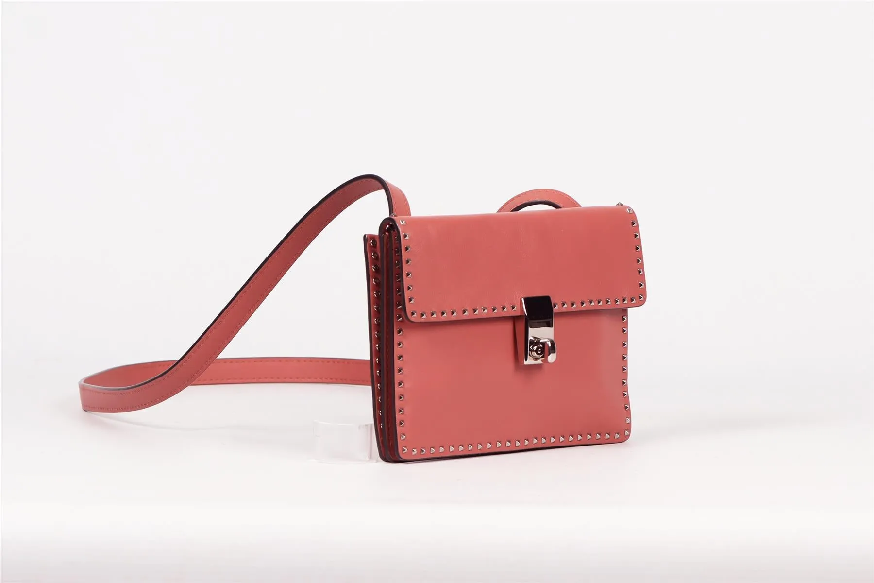 VALENTINO ROCKSTUD LEATHER SHOULDER BAG