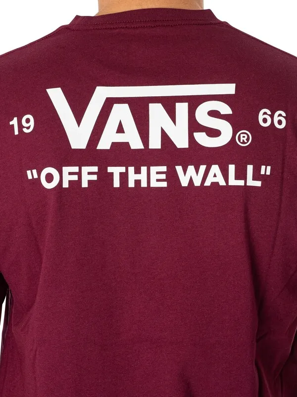 Vans Essential Back Logo T-Shirt - Burgundy