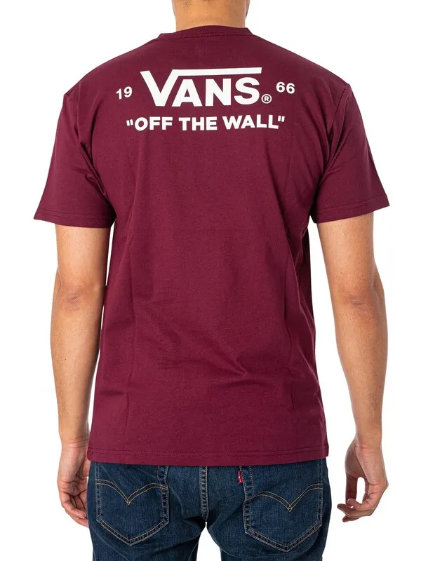 Vans Essential Back Logo T-Shirt - Burgundy