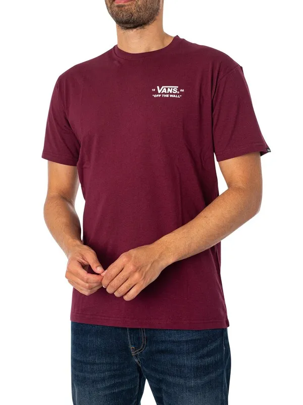 Vans Essential Back Logo T-Shirt - Burgundy