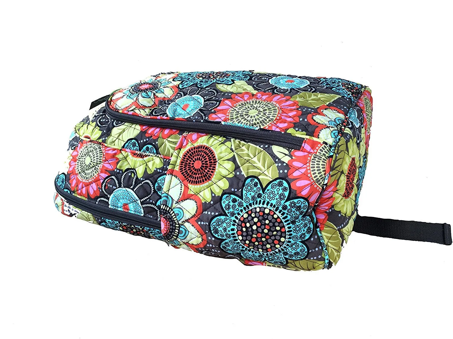 Vera Bradley Laptop Backpack (Updated Version) with Solid Color Interiors (Flower Shower with Green Interiors)