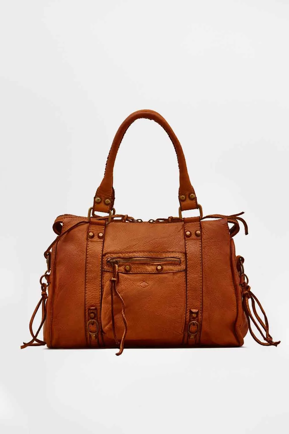 Verona leather bag with fringes