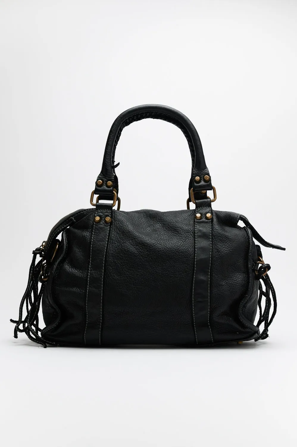 Verona leather bag with fringes