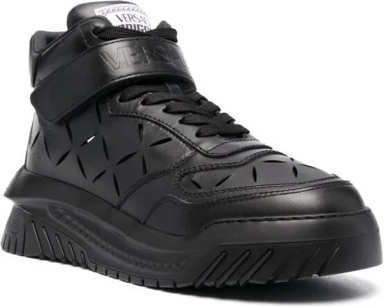 Versace high-top leather sneakers Black