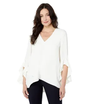 Vince Camuto Flutter Sleeve V-Neck Tunic