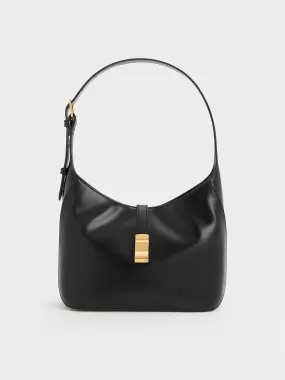 Wisteria Belted Shoulder Bag - Black