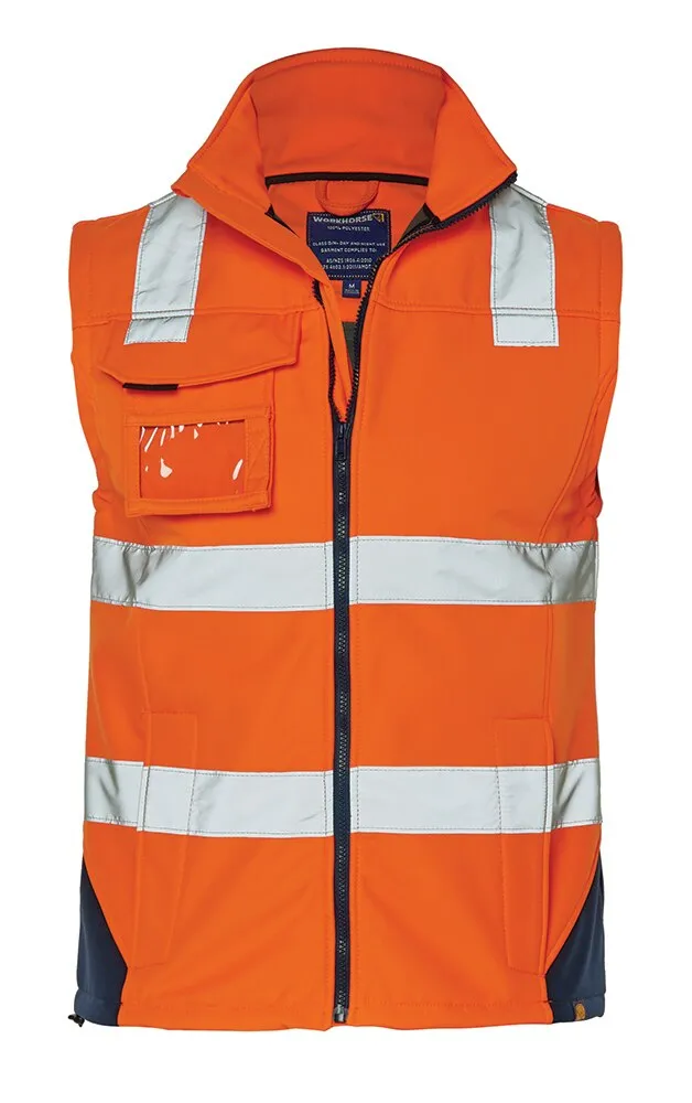 Workhorse MVE011 High Visibility Softshell Vest - Polyester - Orange - Medium