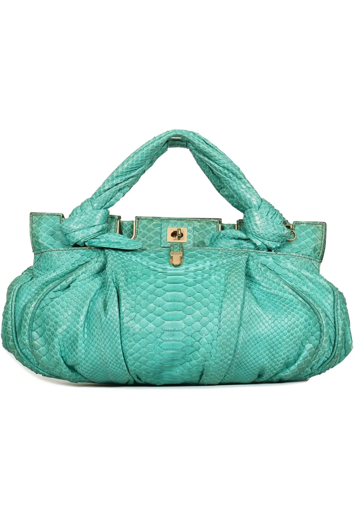 ZAGLIANI PYTHON AND LEATHER SHOULDER BAG