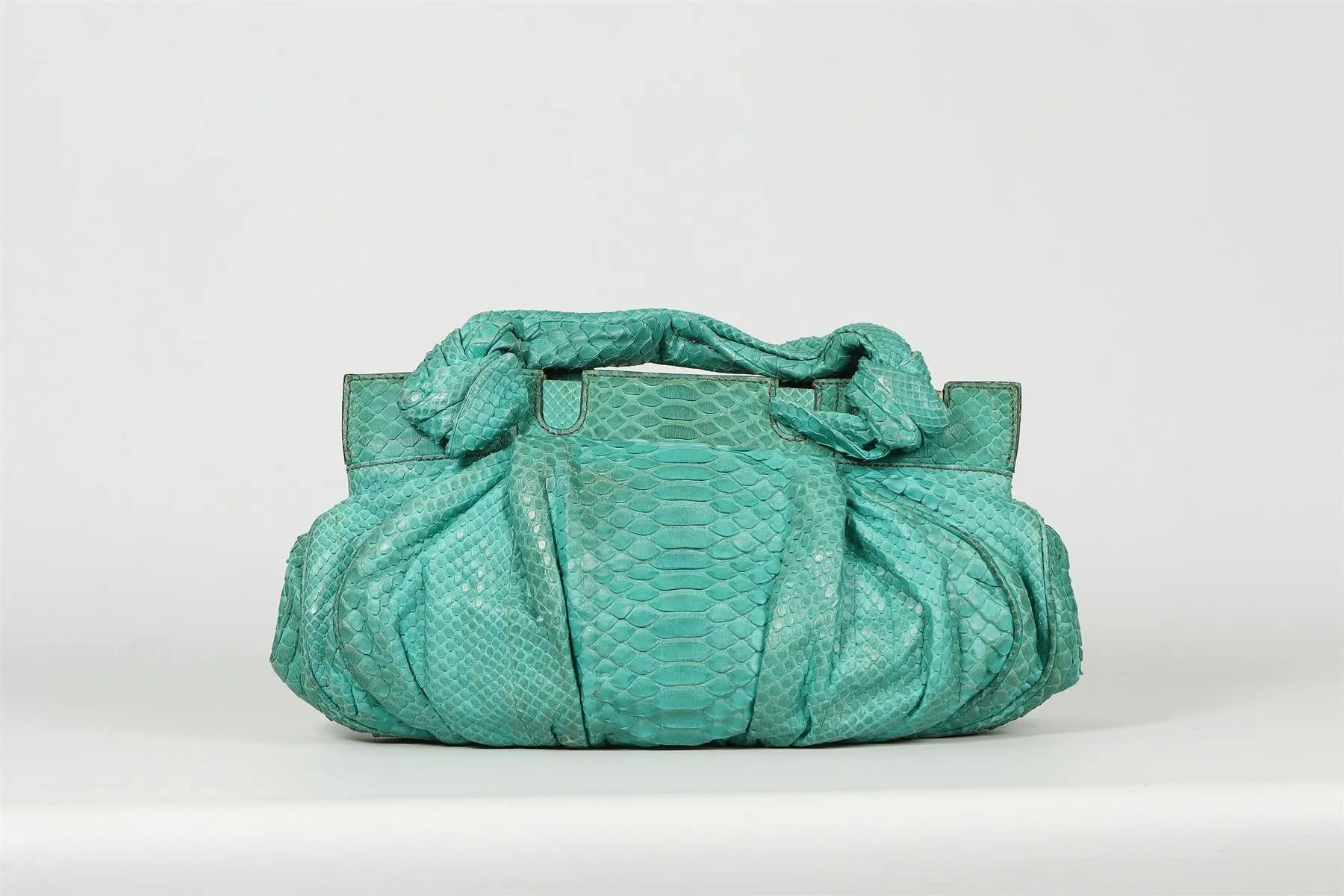 ZAGLIANI PYTHON AND LEATHER SHOULDER BAG